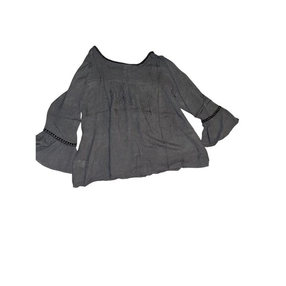 Ultrapink Womens Boho Chic Gray Tunic Top With Beaded Details & Bell Sleeves Siz - Picture 8 of 8
